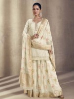 Off White Real Premium Silk Sharara Suit